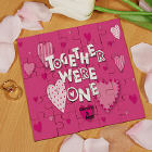 Together We're One Personalized Square Shaped Wood Jig Saw Puzzle